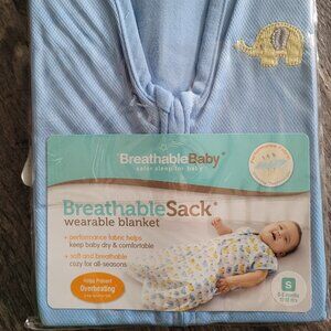 NIB 🐘 Breathable Baby Unisex Wearable Blanket Sleeping Sack Blue Elephants